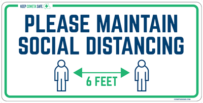 Please Maintain Social Distancing Floor Signs