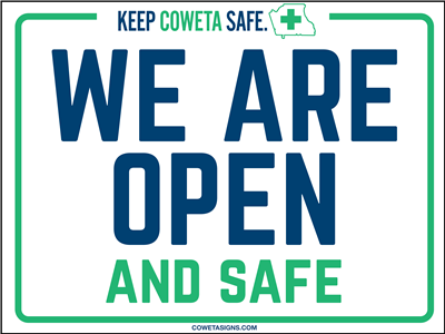We Are Open & Safe Poster